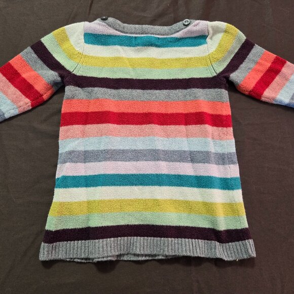 Striped Knit Sweater Dress Colorful Warm Fall Baby Gap 6-12 Months - Picture 5 of 7
